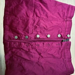 Forever 21 Deep Magenta Button-Front Mini Skirt